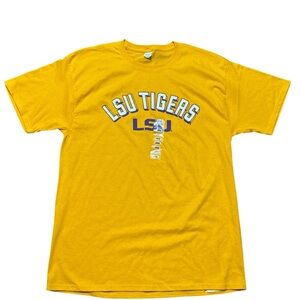 Hanes LSU Tigers Yellow T-Shirt Size Large
